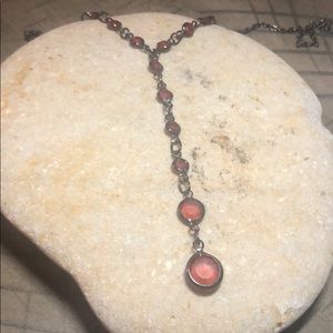 💎“Y”Red & Black Necklace 13-16 1/2 inches
